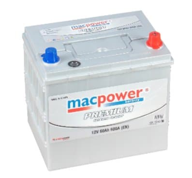 აკუმულატორი MACPOWER PR JIS 60Ah R-+0